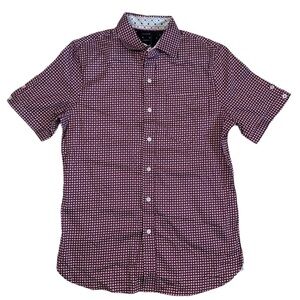 Tahari Mens Premium Stretch Fabric Fine Cotton Button Down Short Sleeve Shirt